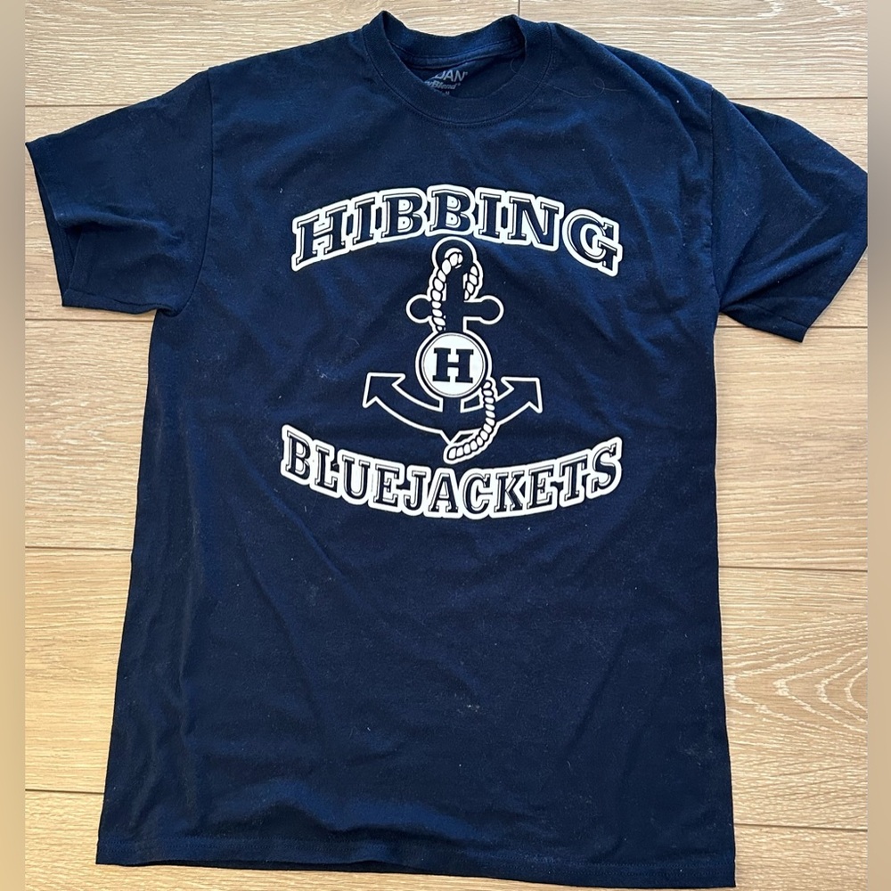 Hibbing MN Bluejackets Adult Unisex Graphic T-Shirt Size Medium Navy Blue